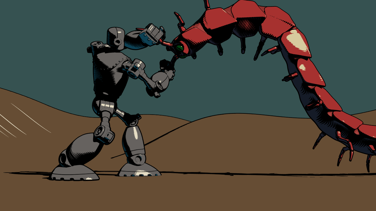 robot vs centipede